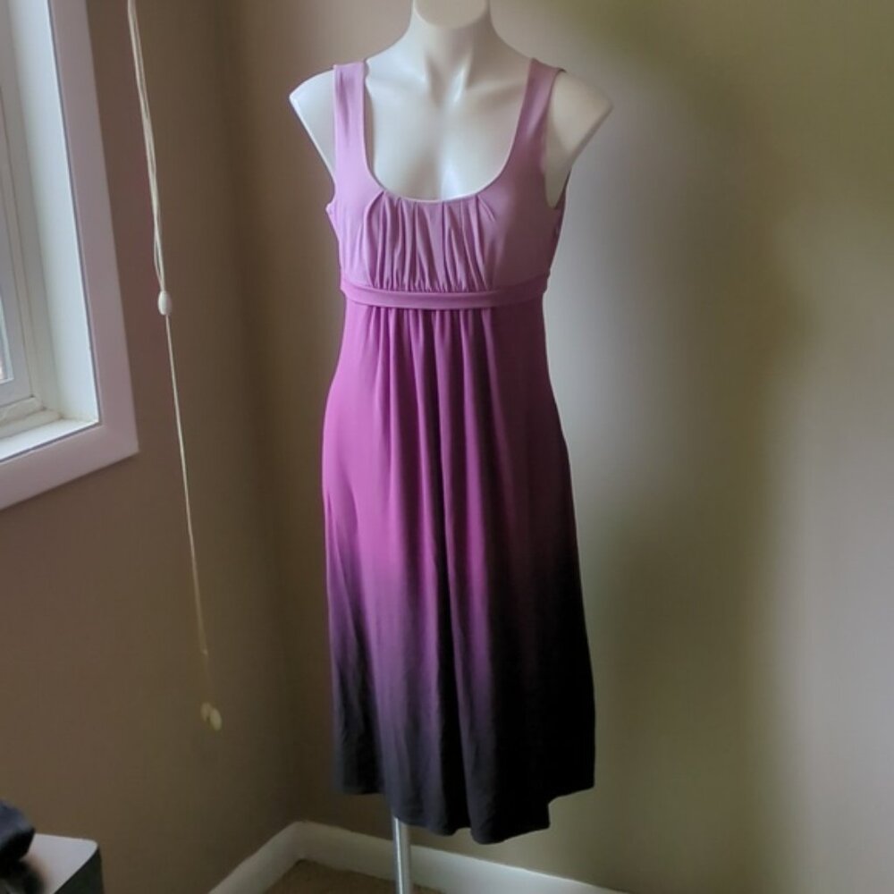 Loft sleeveless purple ombre midi dress size 10
